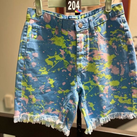 Wild Fable Blue and Pink Paint-Splatter Jean Shorts NWOT #DO204 - Picture 8 of 8